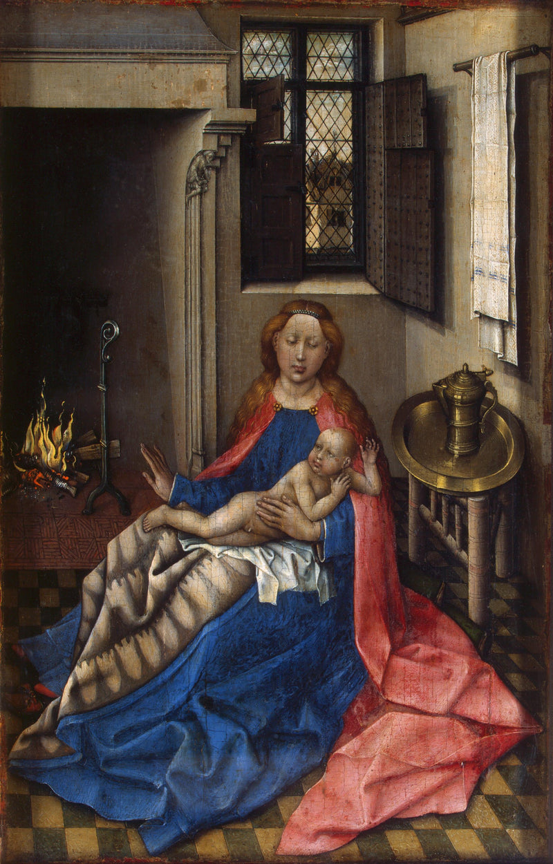 Vergine con il Bambino davanti al camino - Robert Campin