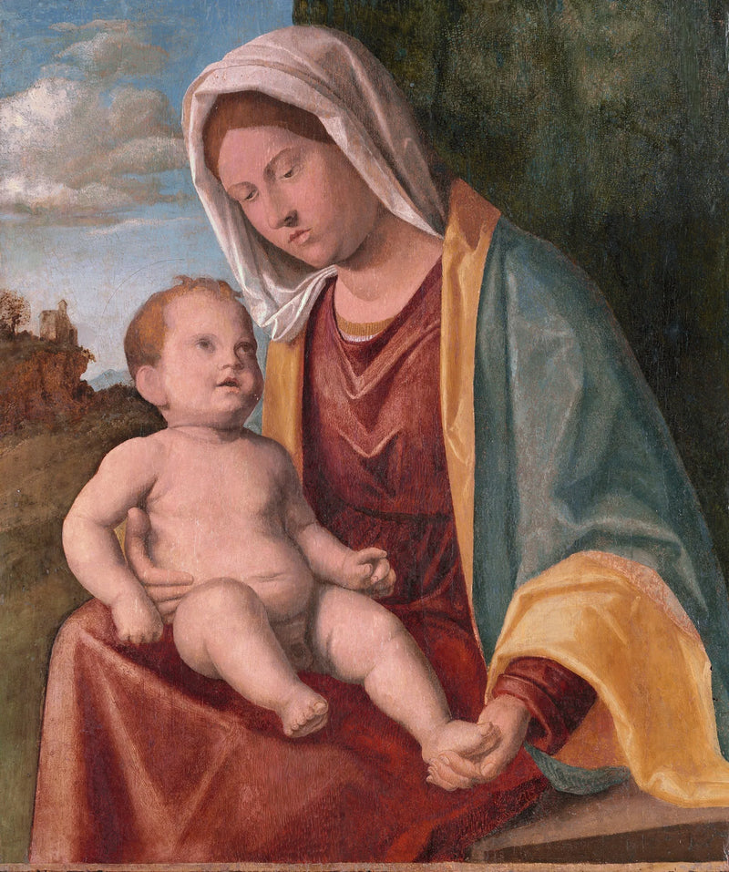 Vergine con il Bambino davanti a un paesaggio drappeggiato - Cima da Conegliano