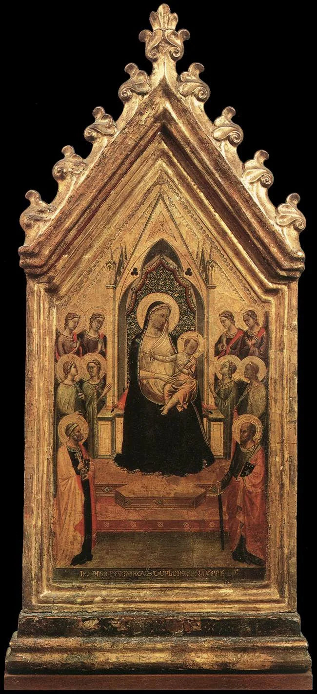 Vergine con Bambino in maestà circondata da angeli e santi - Bernardo Daddi