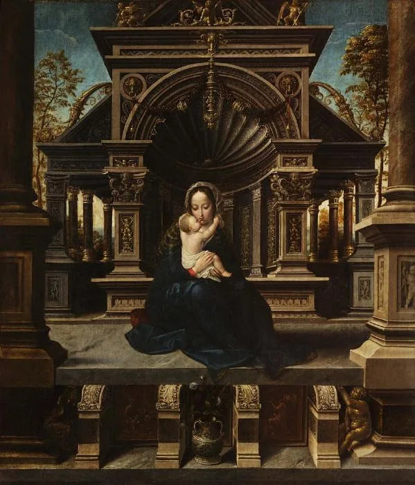 Vergine con Bambino in maestà - Jan Gossaert