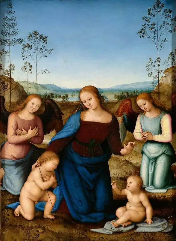 Vergine con Bambino, San Giovanni e Due Angeli - Pietro Perugino