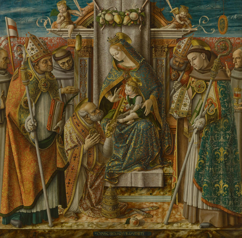 Vergine con Bambino in trono con santi - Carlo Crivelli