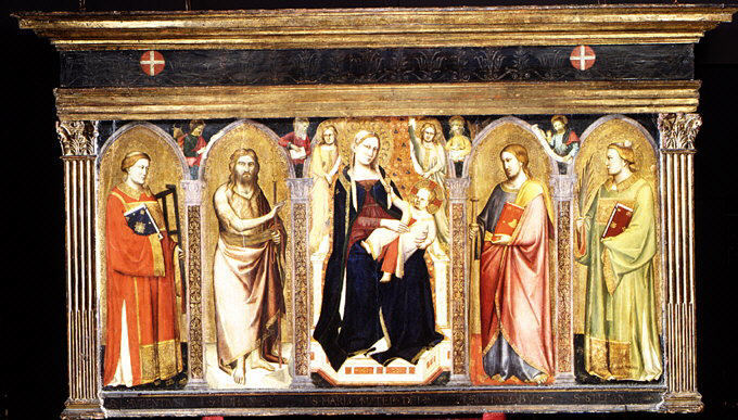Vergine con Bambino in trono con santi - Taddeo Gaddi