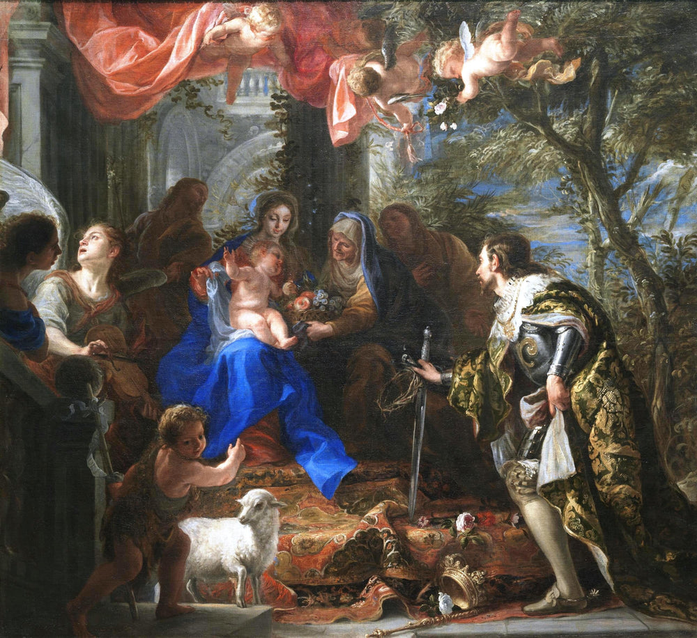 Vierge à l’Enfant adoré par Saint Louis Roi de France - Claudio Coello - Alpha Reproduction