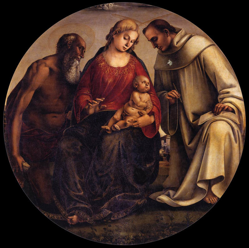 Vergine con il Bambino con san Gerolamo e san Bernardo di Clairvaux - Luca Signorelli