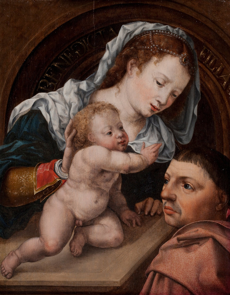 Vergine con Bambino con un modello - Jan Gossaert