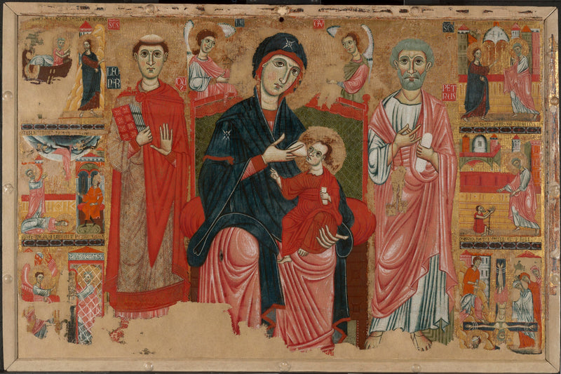 Vergine con il Bambino in maestà con san Leonard e san Pietro e scene della vita di san Pietro - Maestro di Magdalen