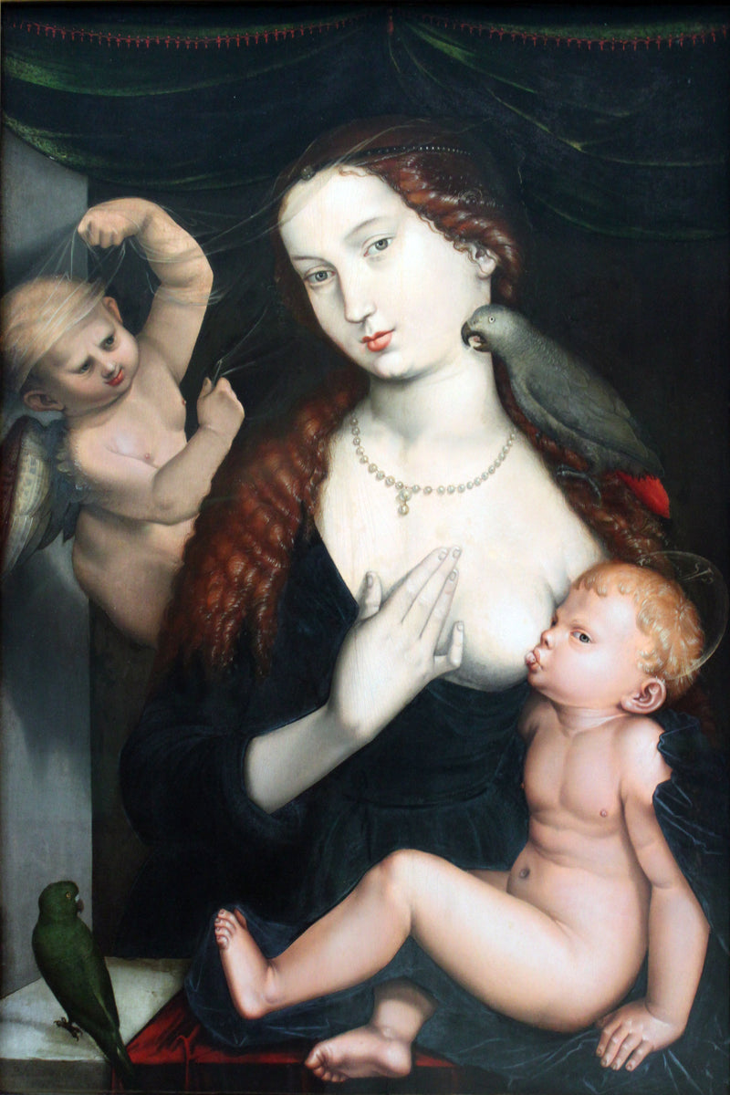 Vergine con Bambino e pappagalli - Hans Baldung Grien