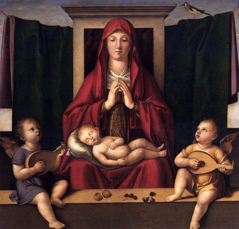 Vergine adorante il bambino addormentato - Alvise Vivarini