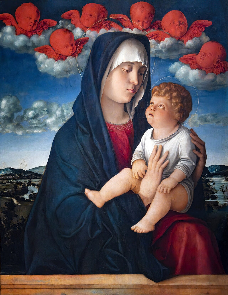 Vergine con cherubini rossi - Giovanni Bellini