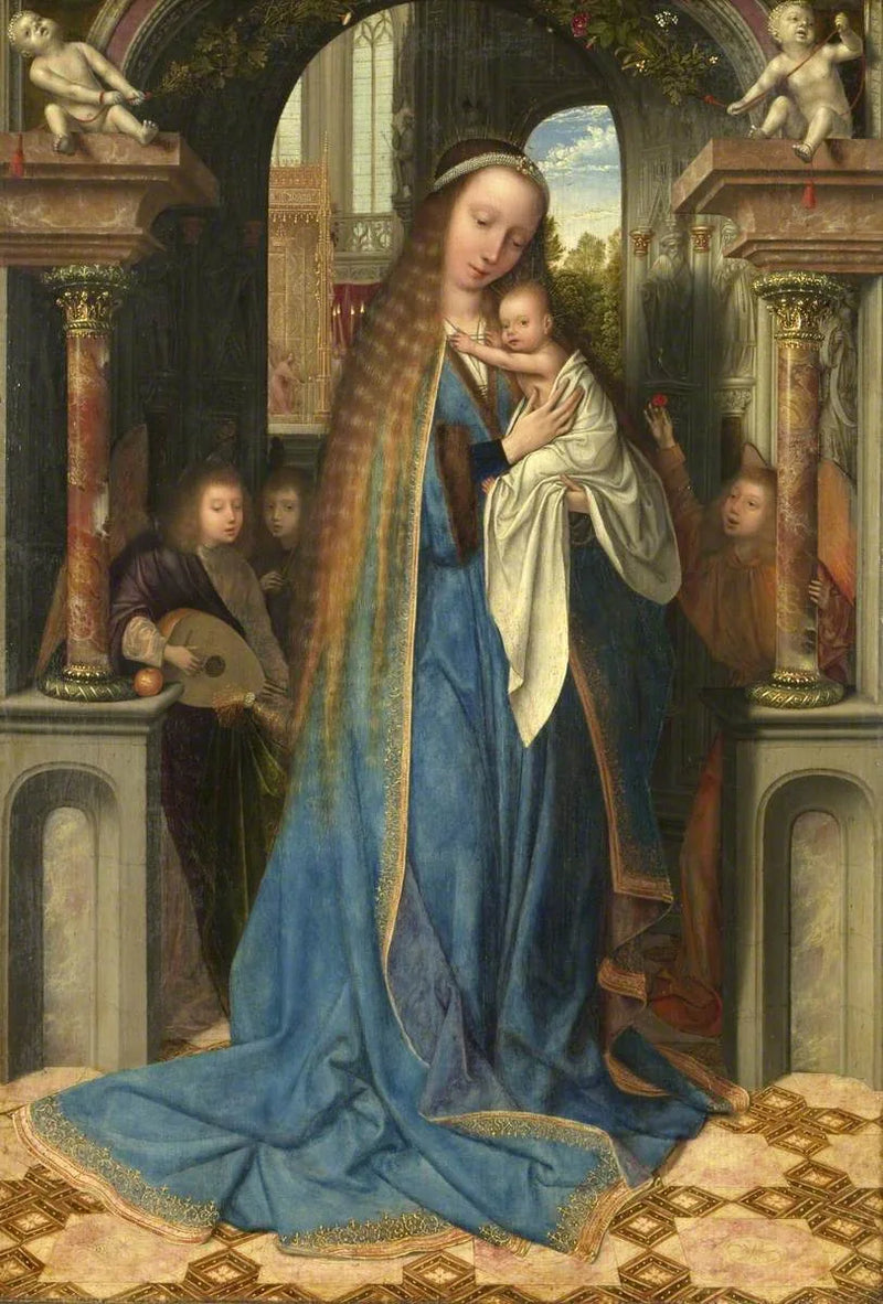 Vergine con il bambino e gli angeli - Quentin Metsys