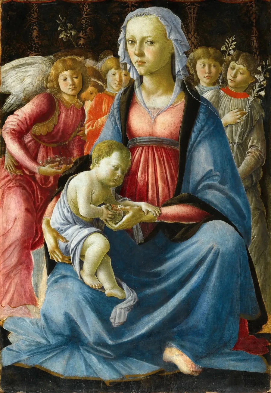 La Vergine e il Bambino circondati da cinque angeli - Sandro Botticelli