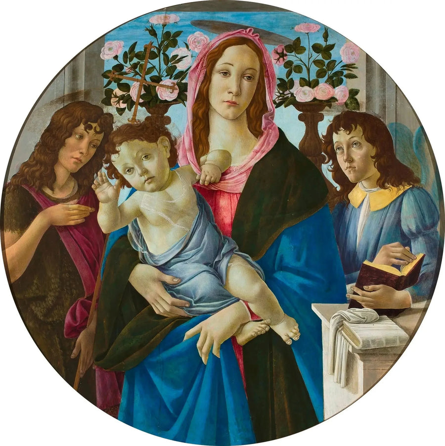 Vierge à l’Enfant avec saint Jean-Baptiste et un ange, vers 1480 – Botticelli et atelier
