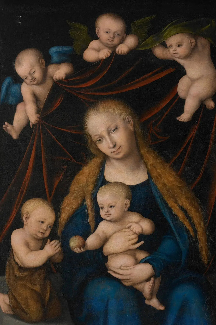 Vergine, Bambino, San Giovanni Battista e Angeli - Lucas Cranach il Vecchio