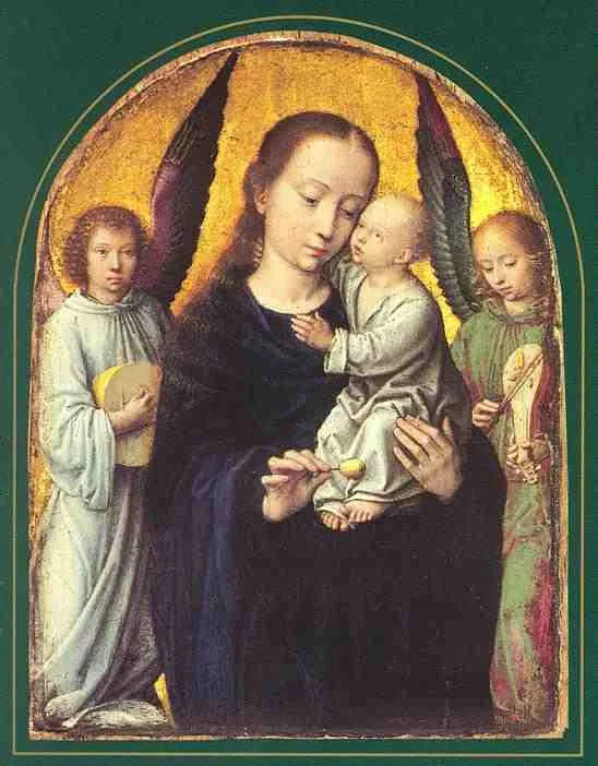 Vergine e Bambino con due angeli musicisti - Gérard David