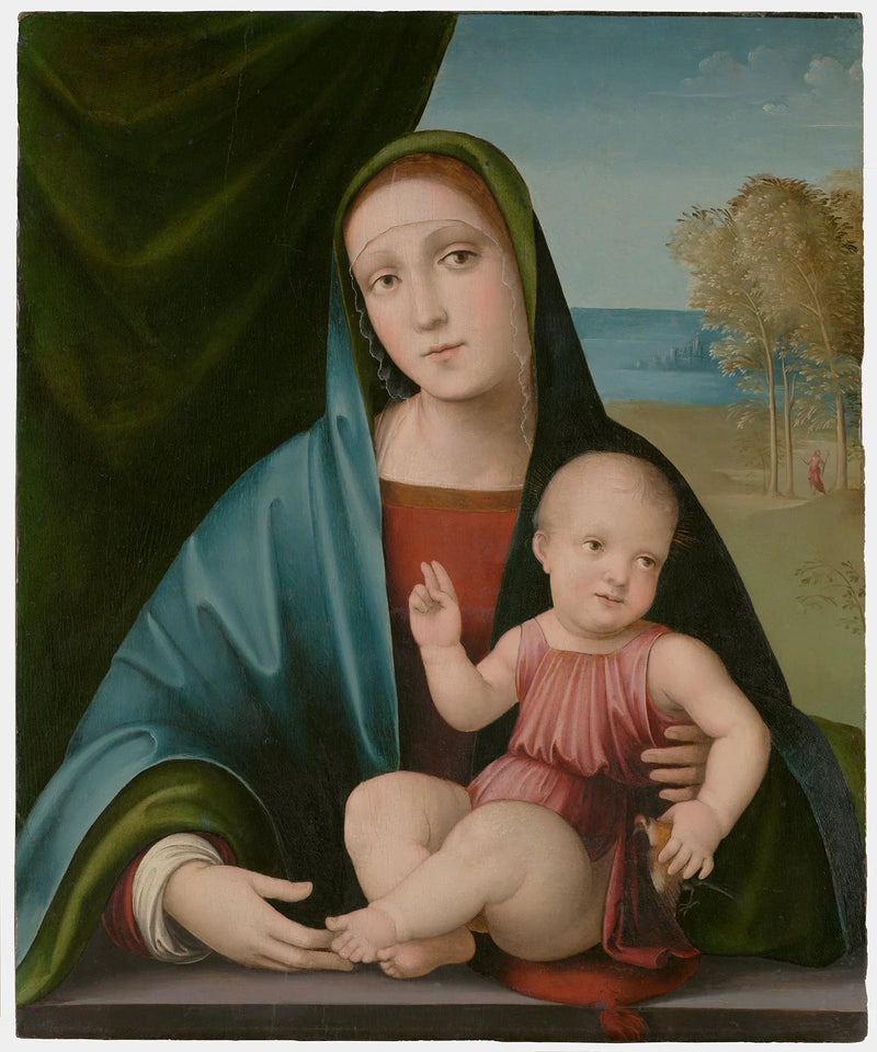 Vergine e Bambino su un parapetto - Francesco Francia