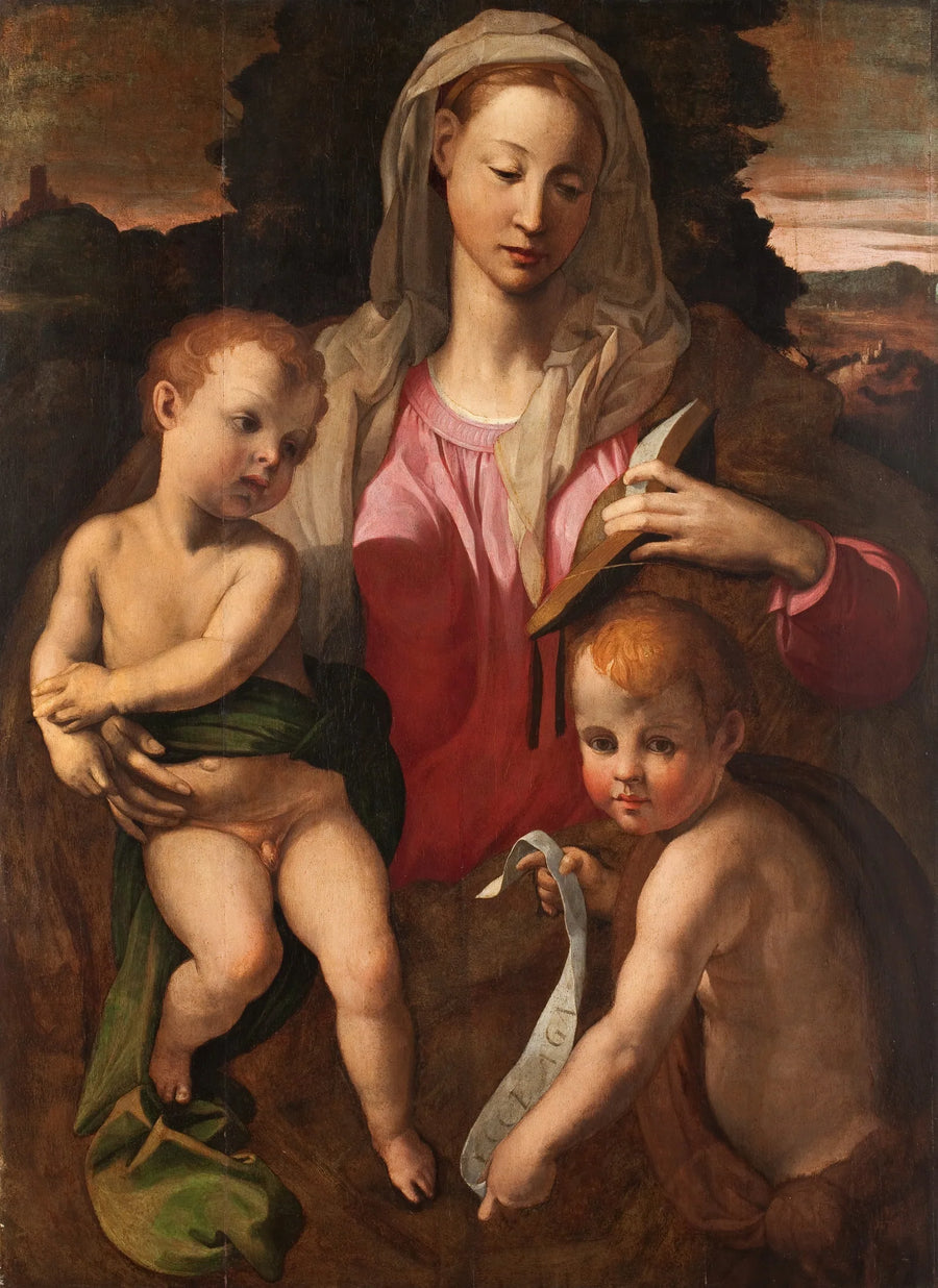 Vergine e il Bambino con san Giovanni Battista. - Bronzino