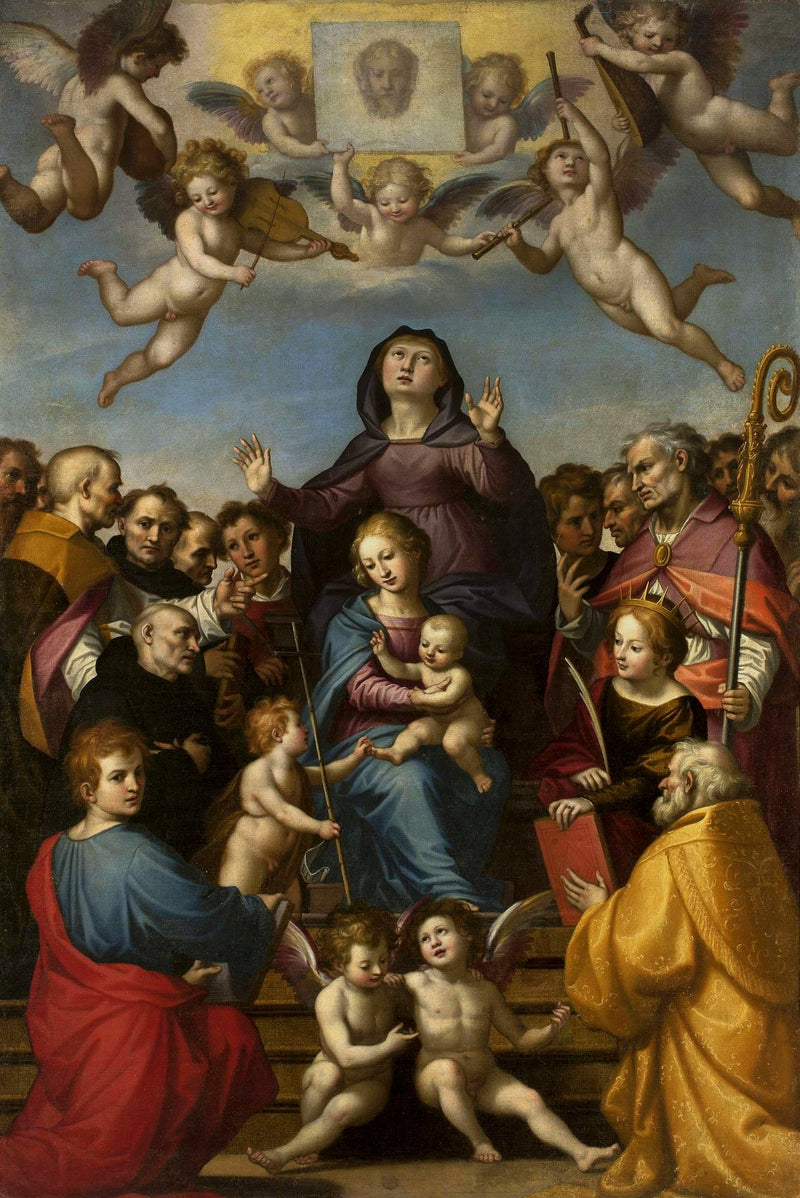 Vergine e Bambino con santa Anna e i santi patroni di Firenze. - Fra Bartolomeo