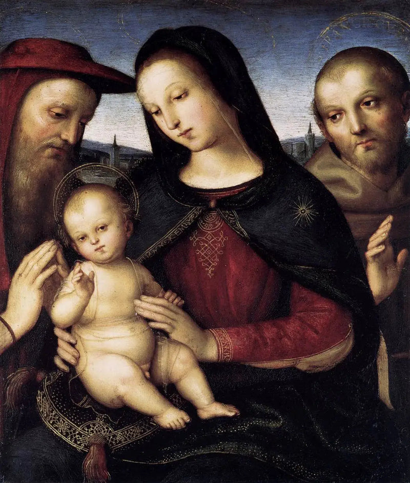 Vergine e Bambino con i santi Girolamo e Francesco - Raffaello Sanzio