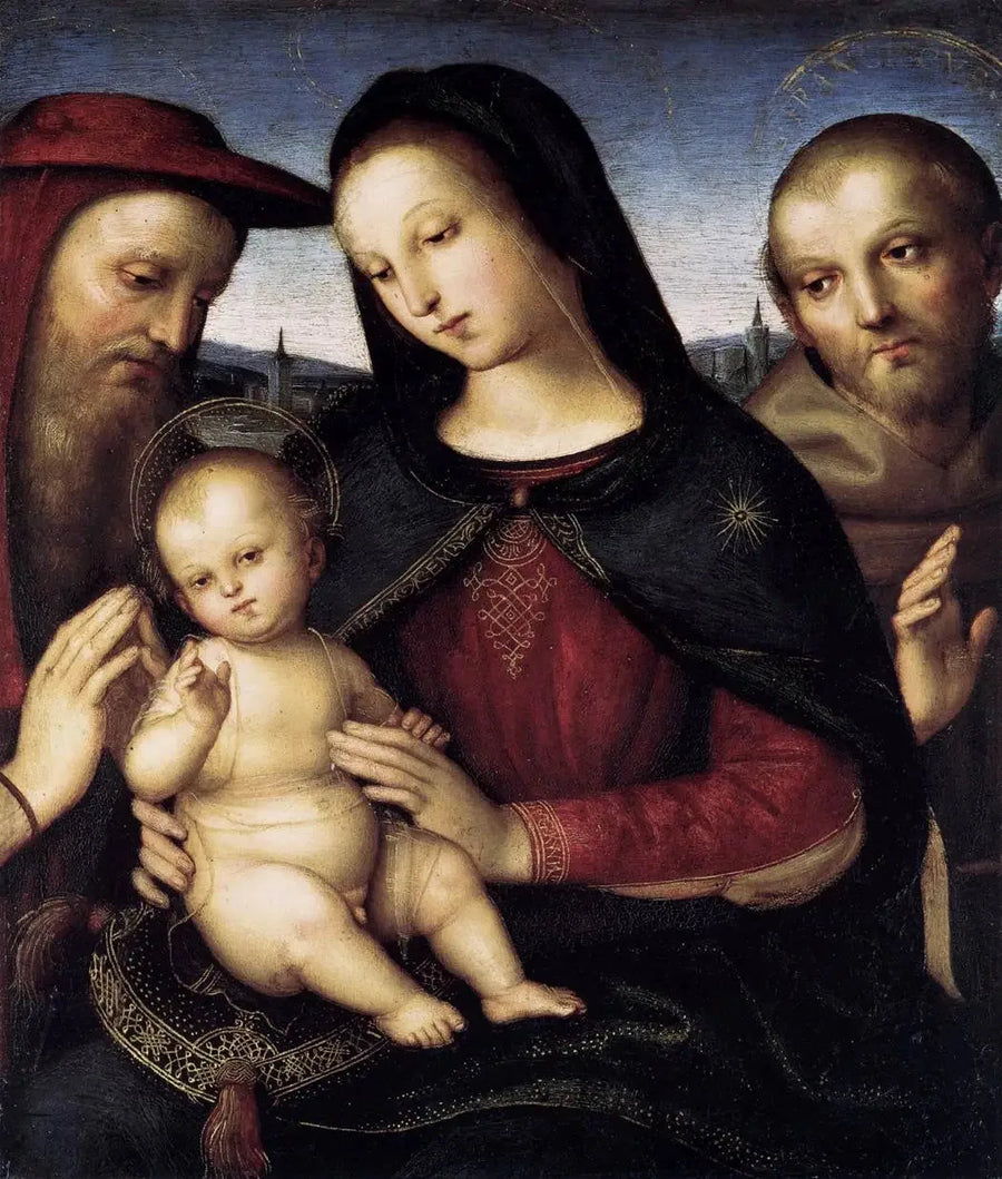 Vergine e Bambino con i santi Girolamo e Francesco - Raffaello Sanzio