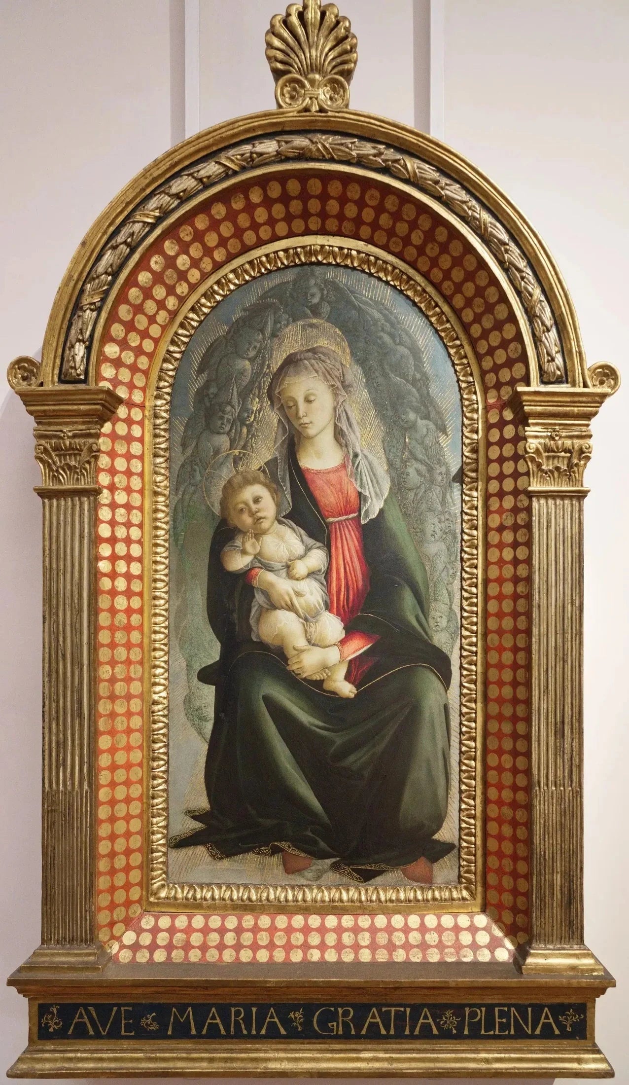 La Vierge et l’Enfant dans une gloire de séraphins de Botticelli, Offices – reproduction peinture à l’huile sur toile