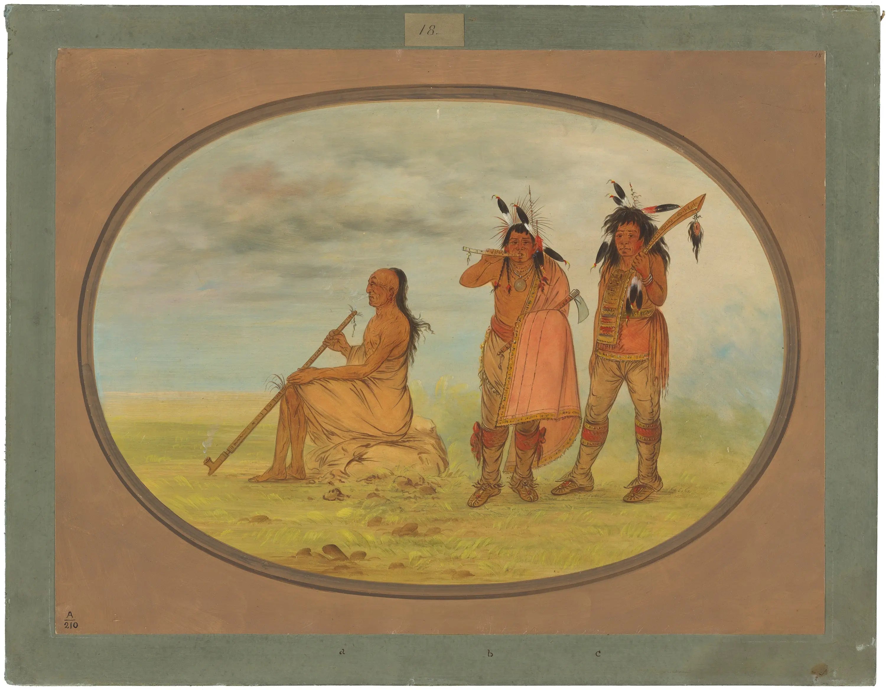Vieux chef de Menomonie avec deux jeunes amoureux - George Catlin - Alpha Reproduction