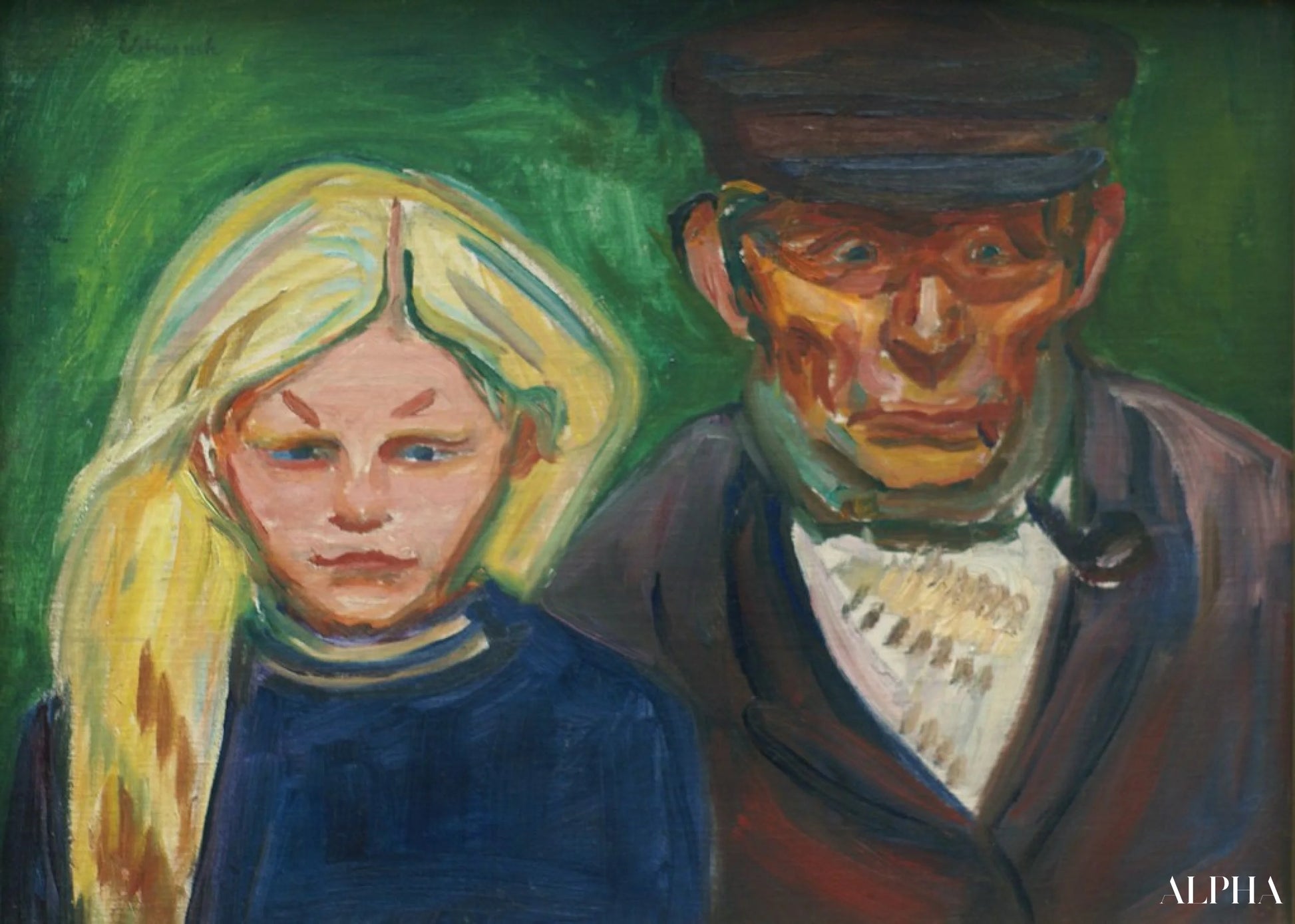 Vecchio pescatore con sua figlia - Edvard Munch - Riproduzioni di quadri e dipinti di alta qualità