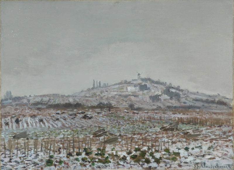 Viti sotto la neve, mulino Orgemont W254 - Claude Monet