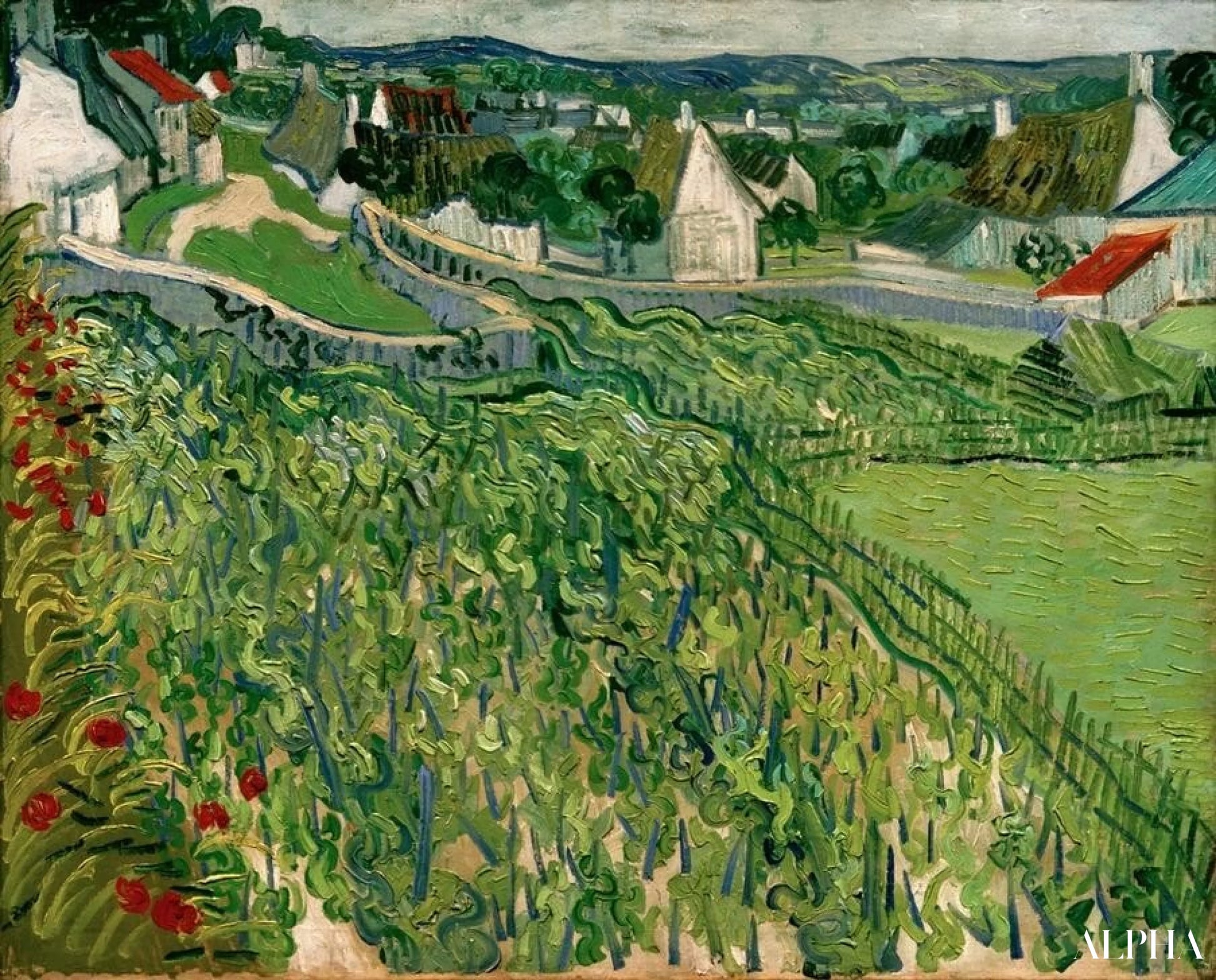 Vigneti di Auvers - Van Gogh - Riproduzioni di quadri e dipinti di alta gamma