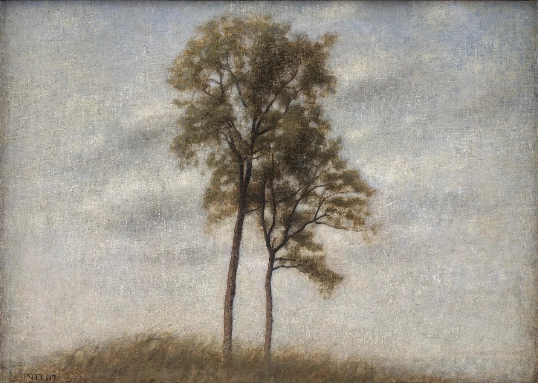 Jeunes Chênes, peinture de Vilhelm Hammershøi