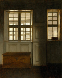 Interno con vista galleria - Vilhelm Hammershøi