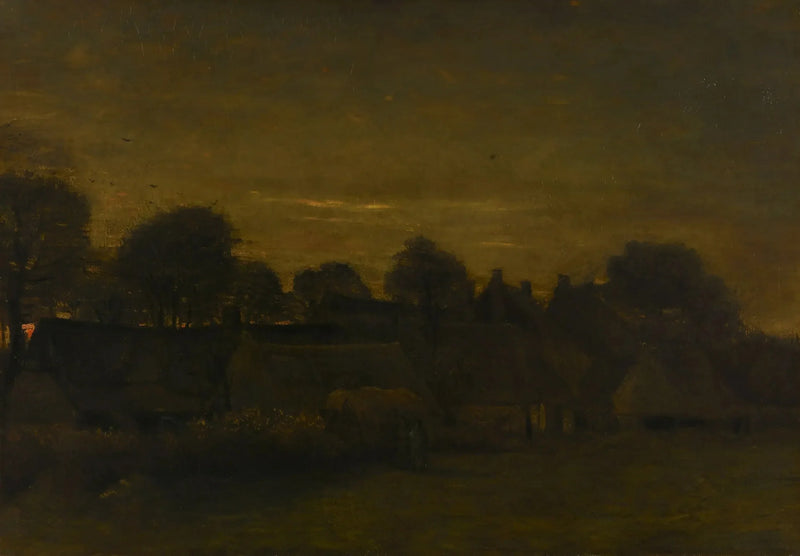 Villaggio agricolo al crepuscolo - Vincent van Gogh