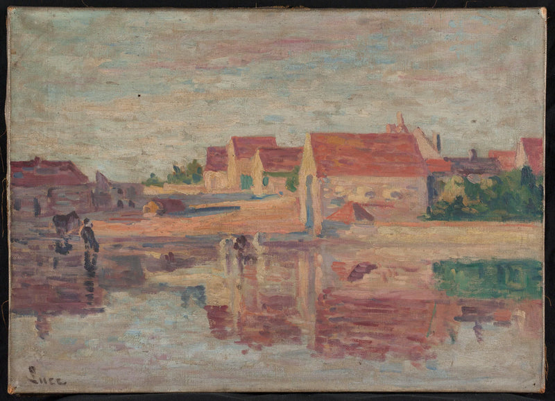 Villaggio al bordo di un fiume - Maximilien Luce