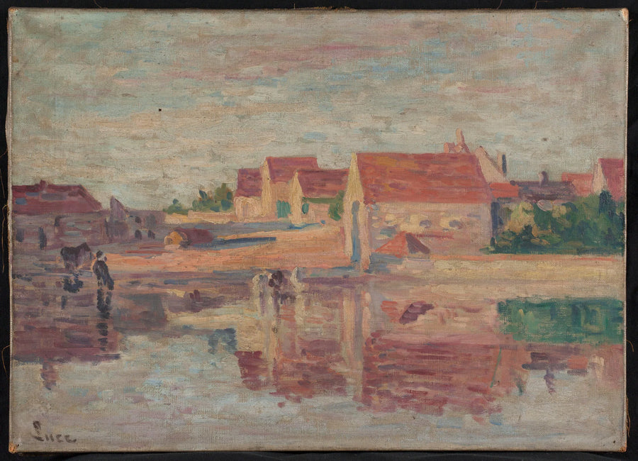 Villaggio al bordo di un fiume - Maximilien Luce