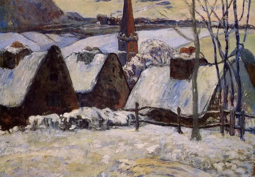 Villaggio bretonne sotto la neve - Paul Gauguin