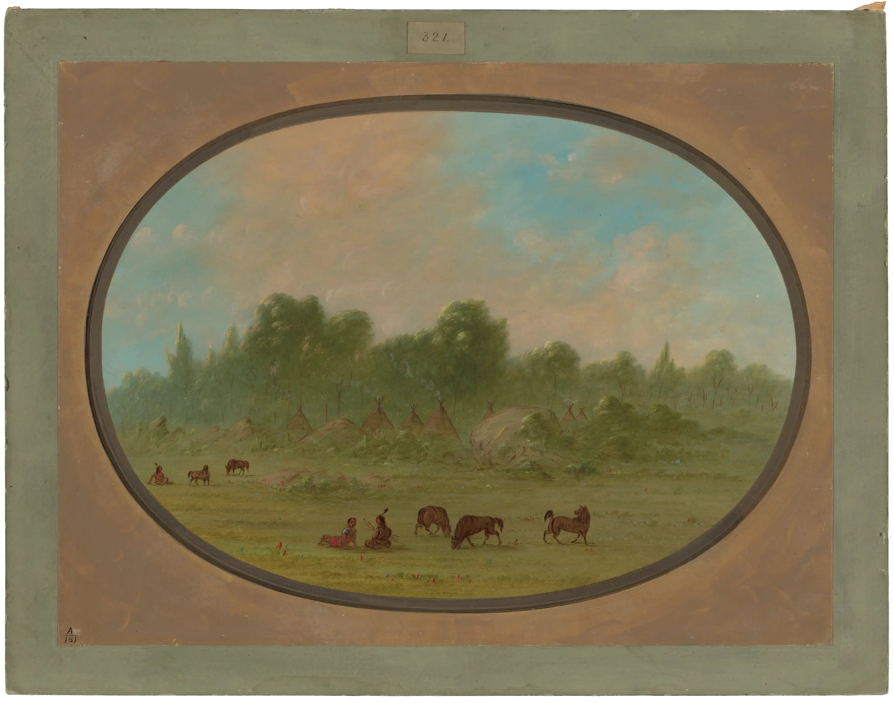 Village de Tawahquena - George Catlin - Alpha Reproduction