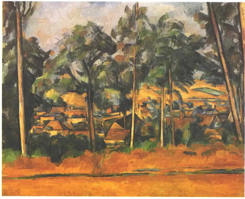 Villaggio dietro gli alberi - Paul Cézanne