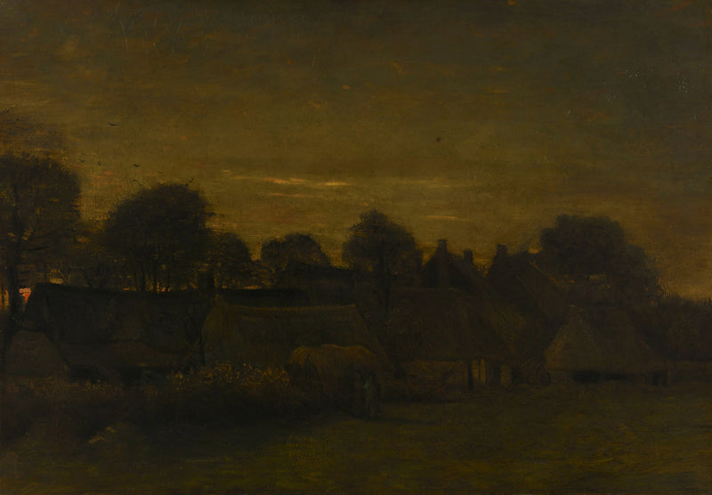 Villaggio agricolo al crepuscolo - Vincent van Gogh