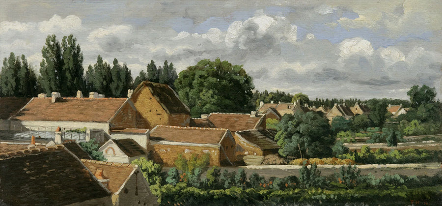 Villaggio vicino al fiume Mosella - Théodore Rousseau