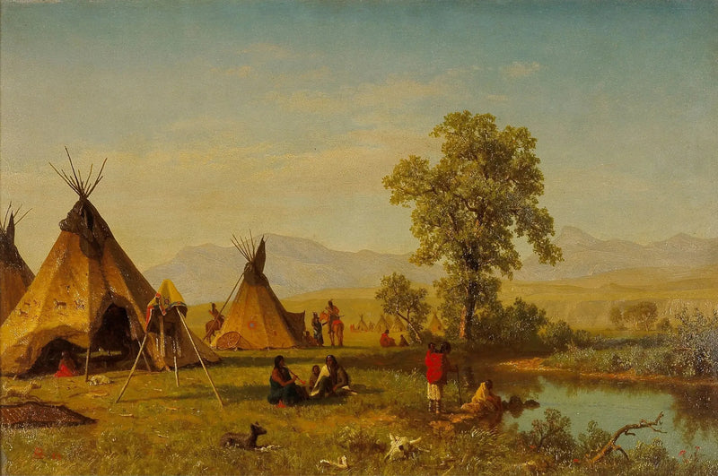 Villaggio sioux vicino a Fort Laramie - Albert Bierstadt