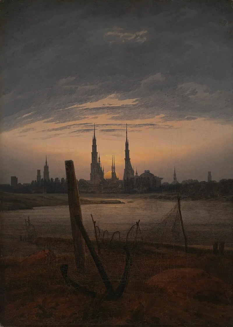 Città al sorgere della Luna - Caspar David Friedrich