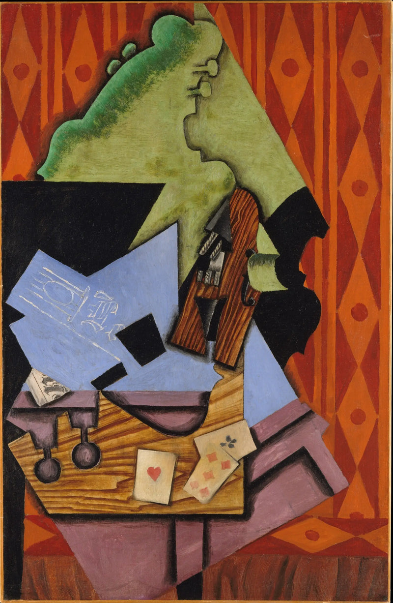 Violino e Carte da gioco su un tavolo - Juan Gris