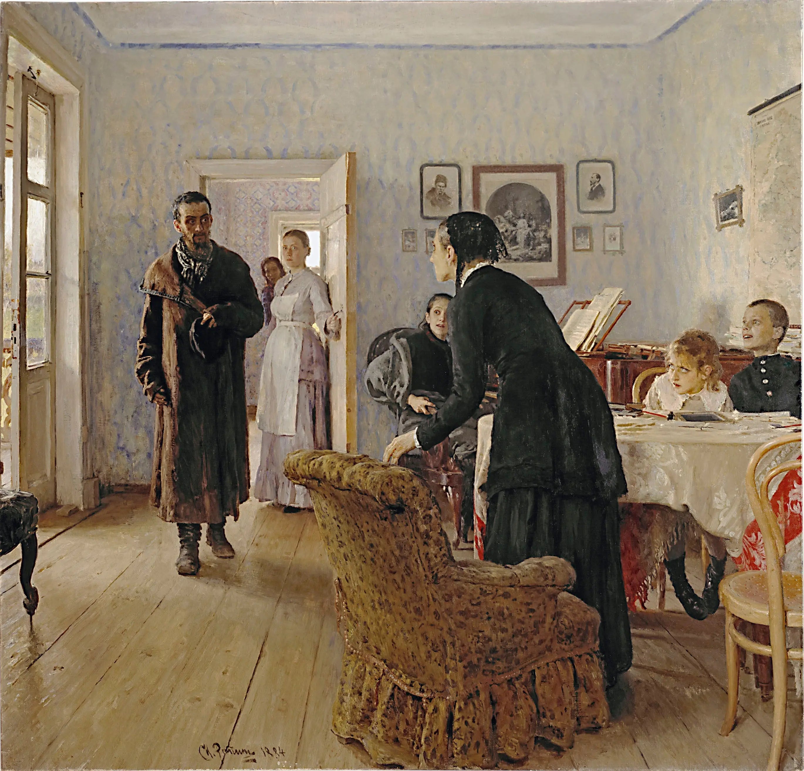 Visiteur inattendu - Ilya Repin image 1 reproduction de peinture à l’huile