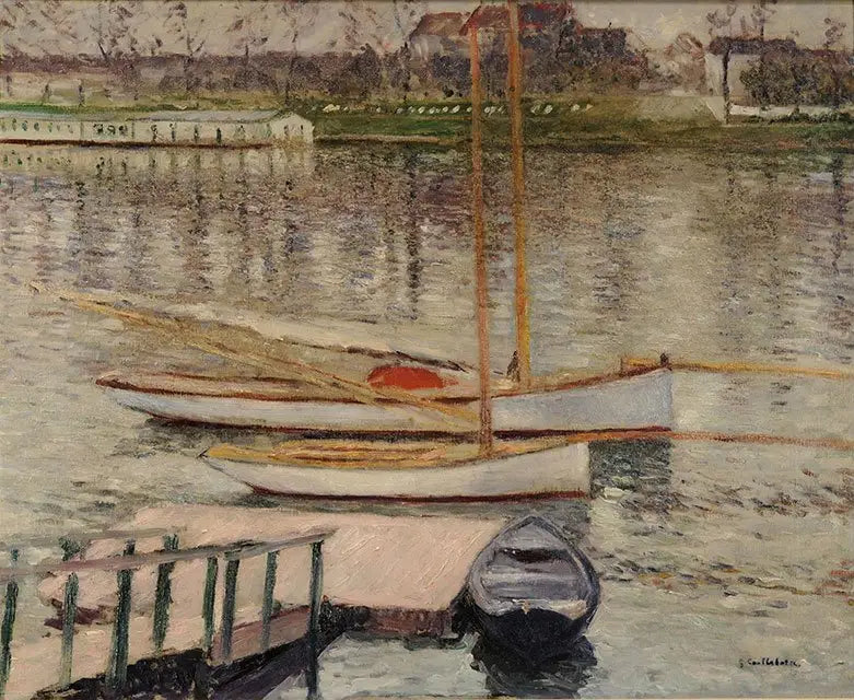 Velieri ancorati sulla Senna, ad Argenteuil - Gustave Caillebotte