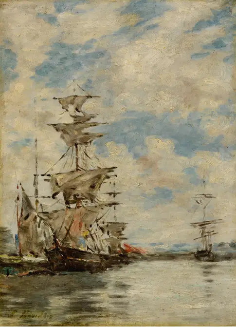 Velieri nel porto - Eugène Boudin
