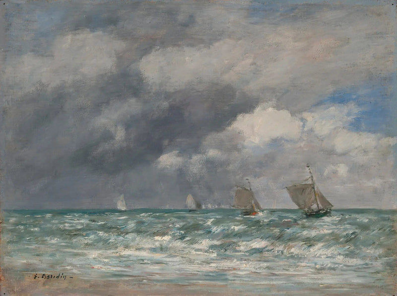 Velieri davanti a Trouville - Eugène Boudin