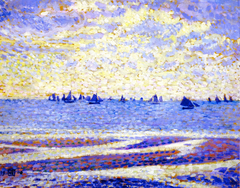 Barche a vela sul mare - Theo van Rysselberghe
