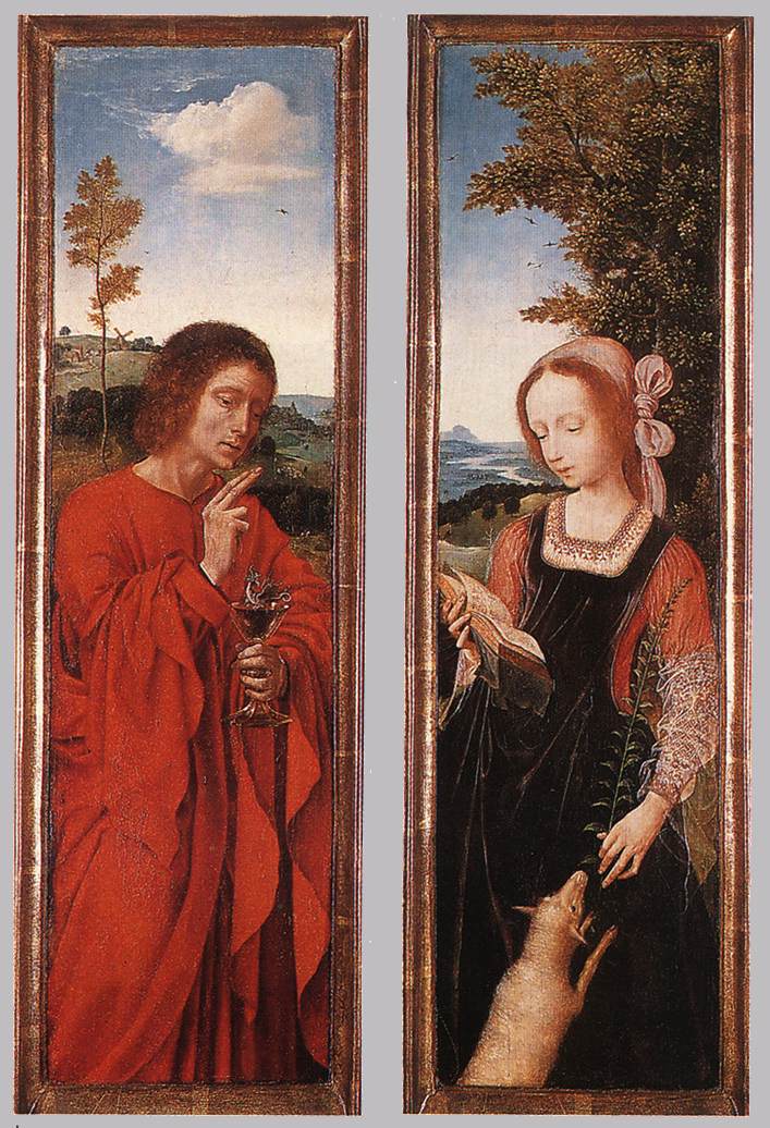 Volet di un trittico. San Giovanni Evangelista e Santa - Quentin Metsys