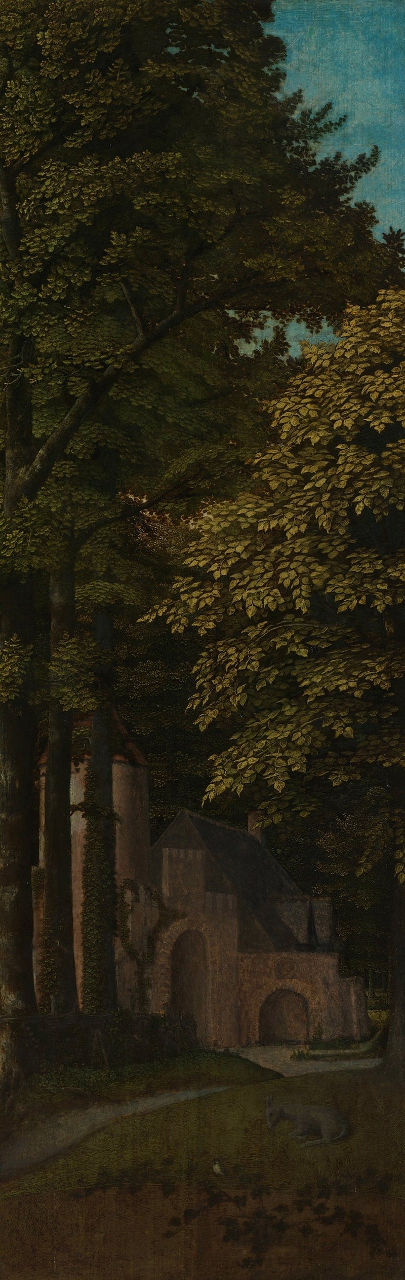 Volet esterno sinistro di un trittico che rappresenta una vista nella foresta - Gérard David