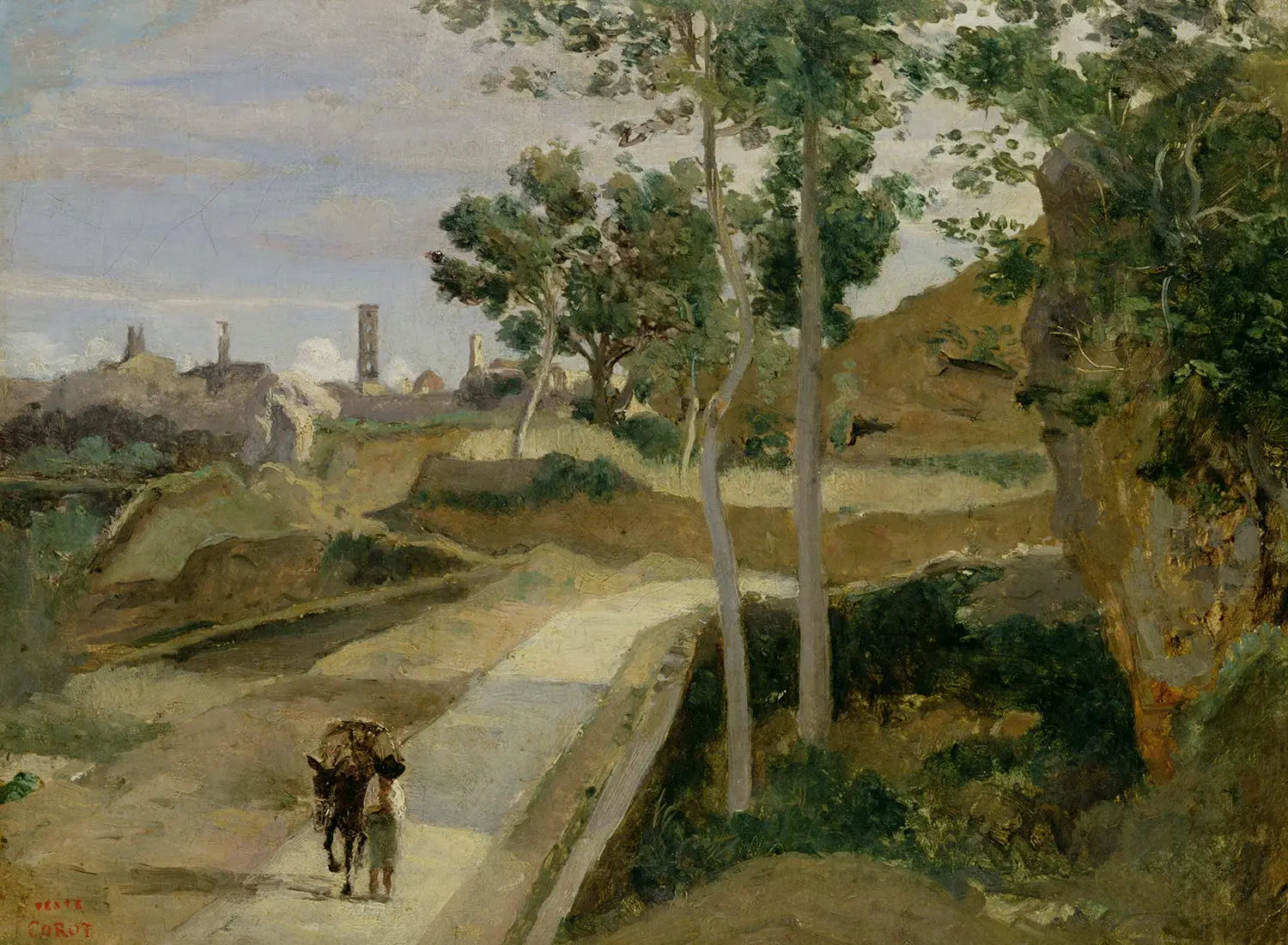 Volterra. Route descendante de la ville - Jean-Baptiste Camille Corot - Alpha Reproduction